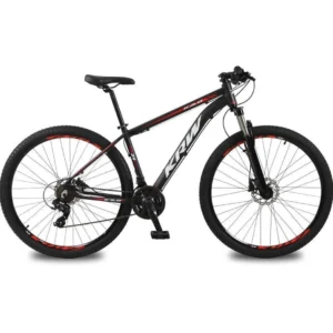 Bicicleta Aro 29 KRW LTX S40 – Alumínio 6061 | Shimano TZ | 24 Vel | Suspensão | Freio a Disco (Preto/Vermelho (cópia)